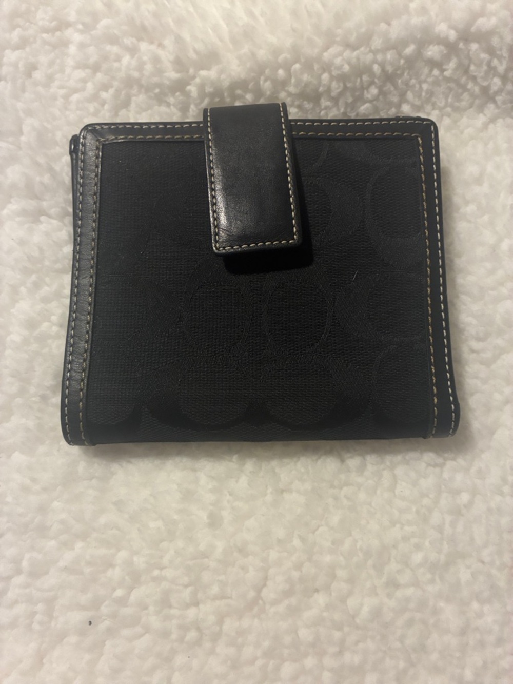 Coach Black Signature Small Leather Wallet